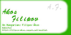 akos filipov business card
